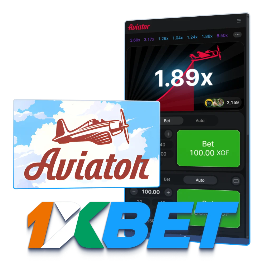 Essayez le jeu de casino facile Aviator sur 1xBet Côte d’Ivoire.