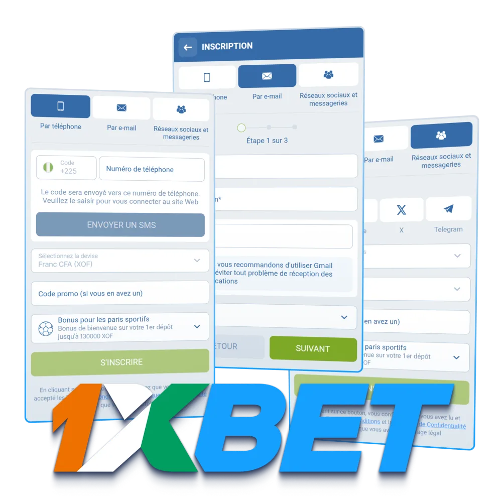 Inscrivez-vous et créez votre compte sur 1xBet au Côte d’Ivoire.