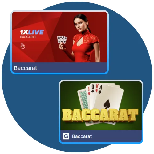 Pariez au baccarat sur 1xBet.