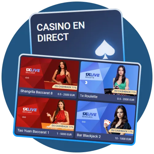 Jouez en direct avec les options live de 1xBet.