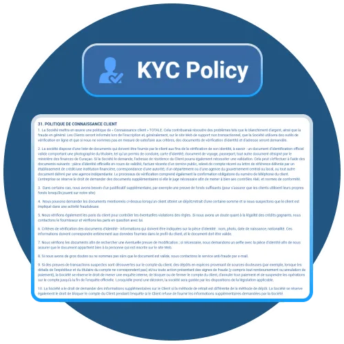 Effectuez la vérification KYC de votre compte 1xBet.