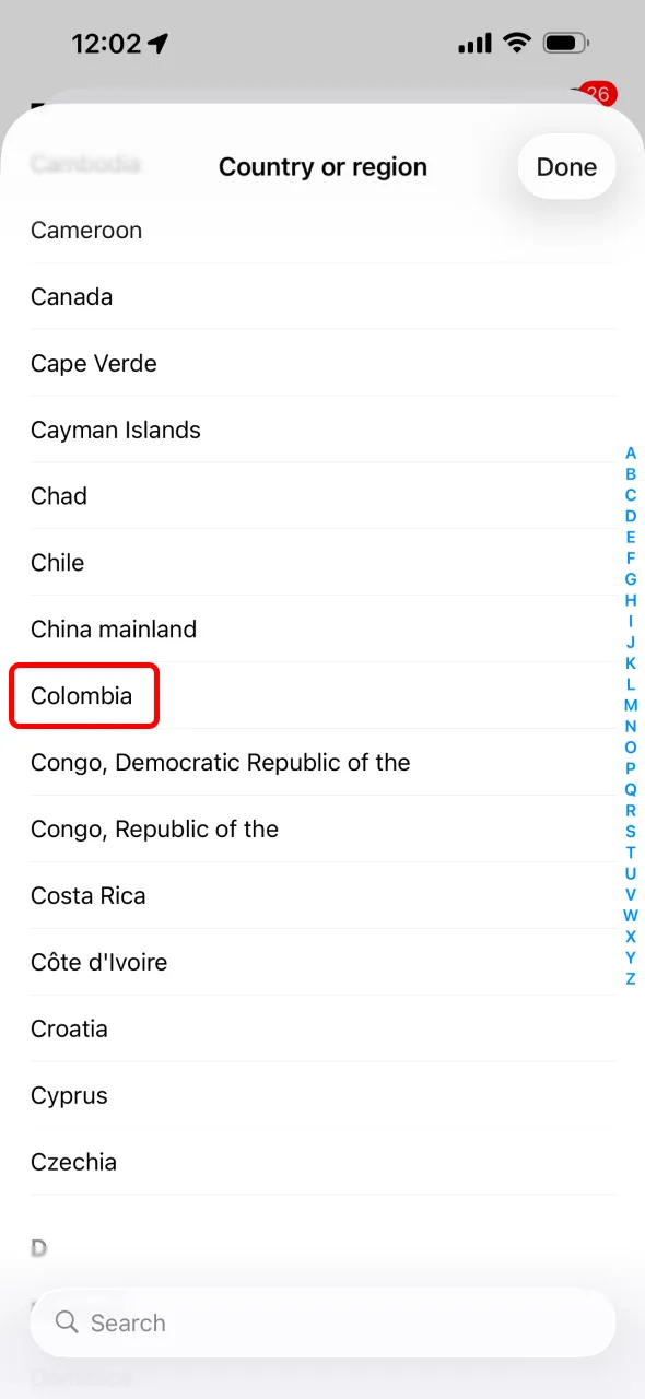 Changez de région afin d’obtenir l’application iOS 1xBet.