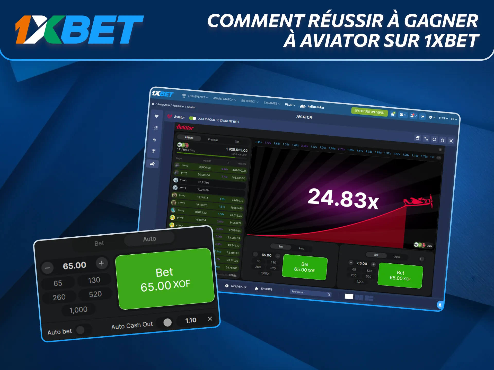 Découvrez comment gagner à Aviator grâce à 1xBet.