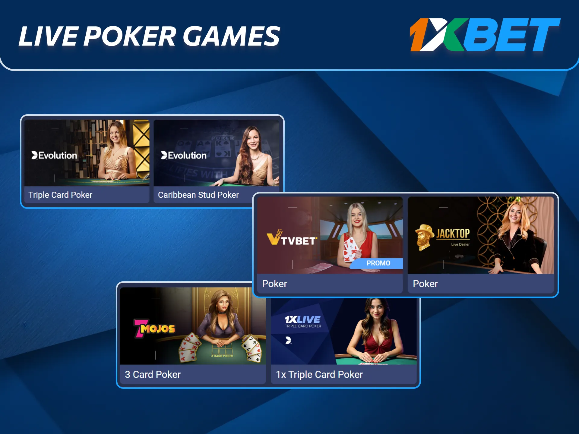 Des passionnés se rassemblent autour des jeux de poker en direct 1xBet.
