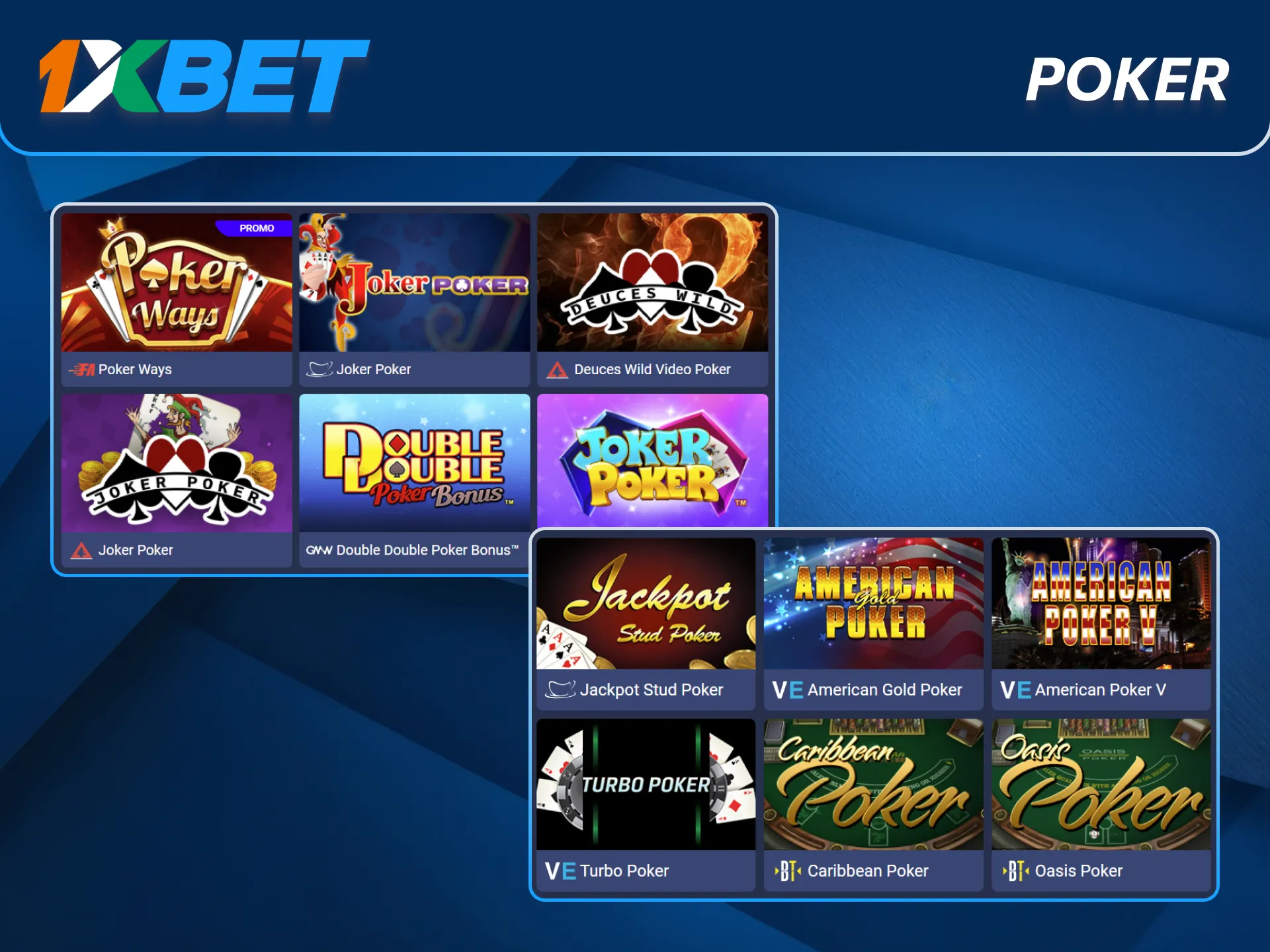 De nombreux joueurs en Côte d’Ivoire profitent du poker sur 1xBet.