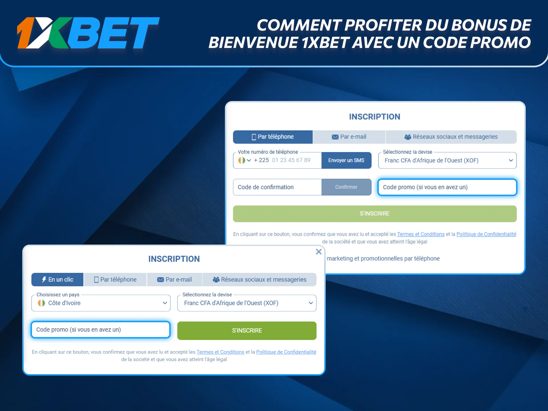 Profitez du bonus de bienvenue 1xBet avec un code promo.