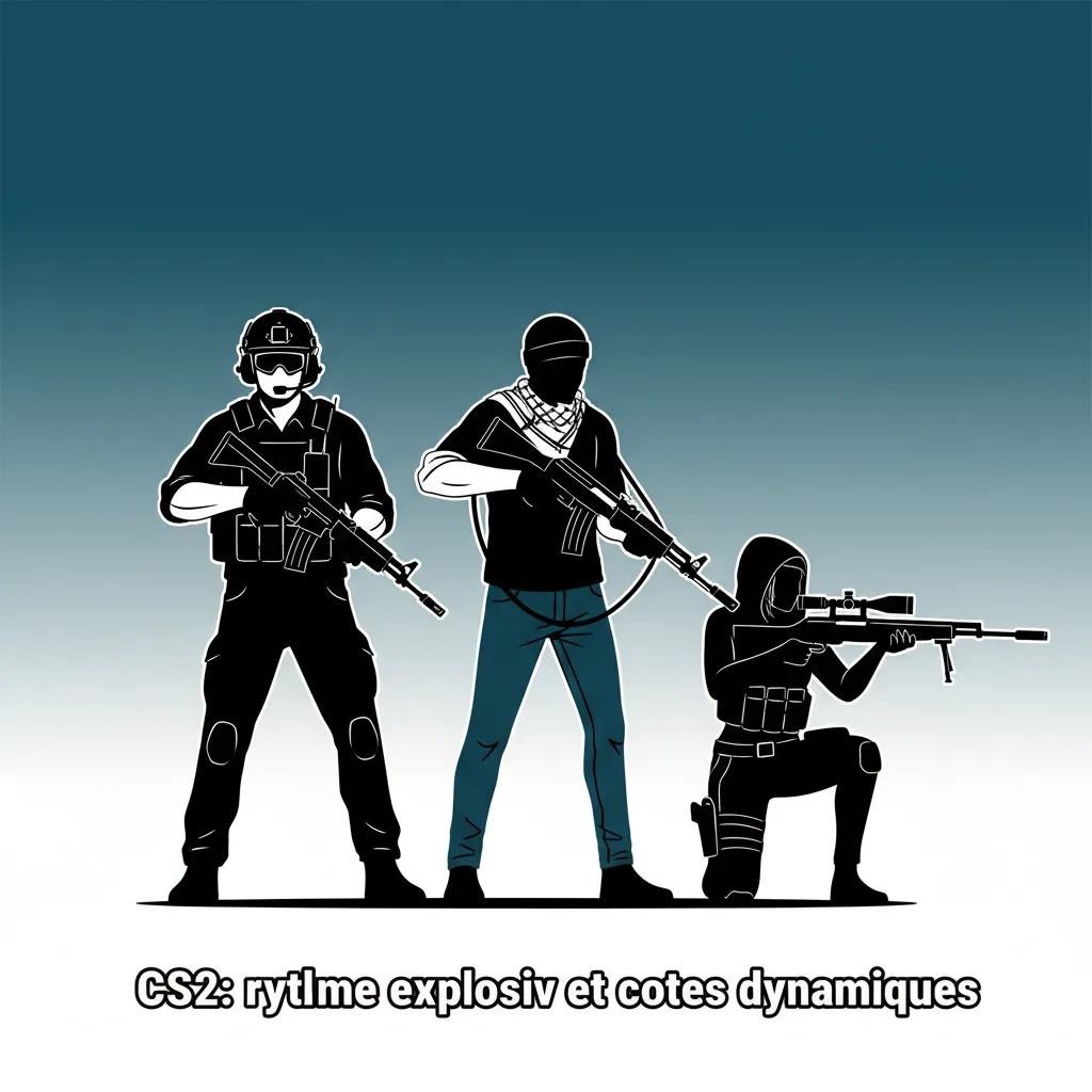 CS2: FPS tactique et paris e-sport live/pré‑match; cotes dynamiques, pistol round, totaux de rounds, PGL, BLAST, ESL, IEM.