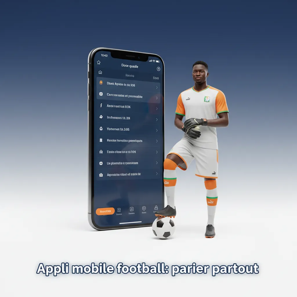 Smartphone et tablette affichant une appli de paris football: cotes live, scores, coupon rapide, alertes buts; Android, iOS