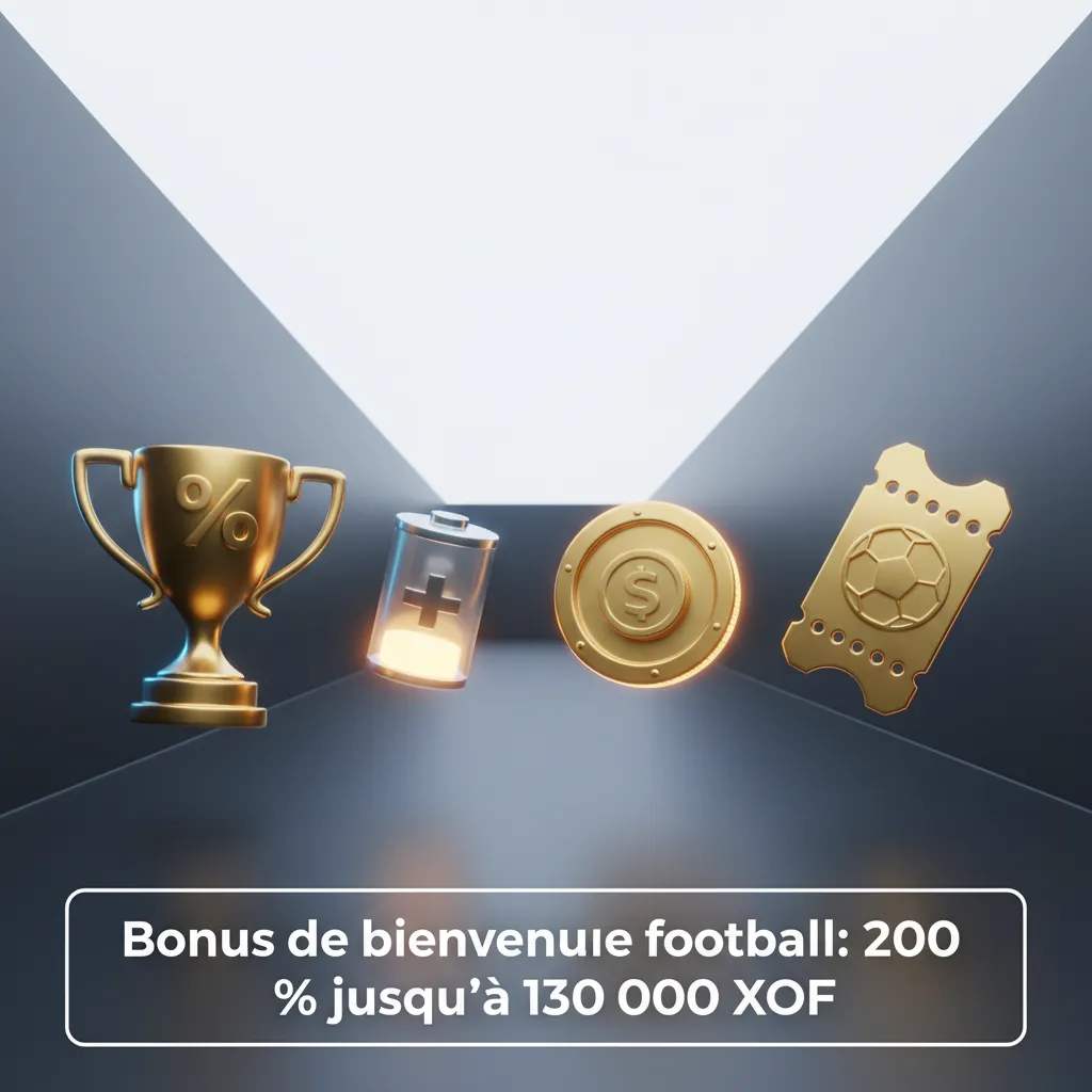 Bannière bonus de bienvenue football: 200% jusqu’à 130 000 XOF sur premier dépôt