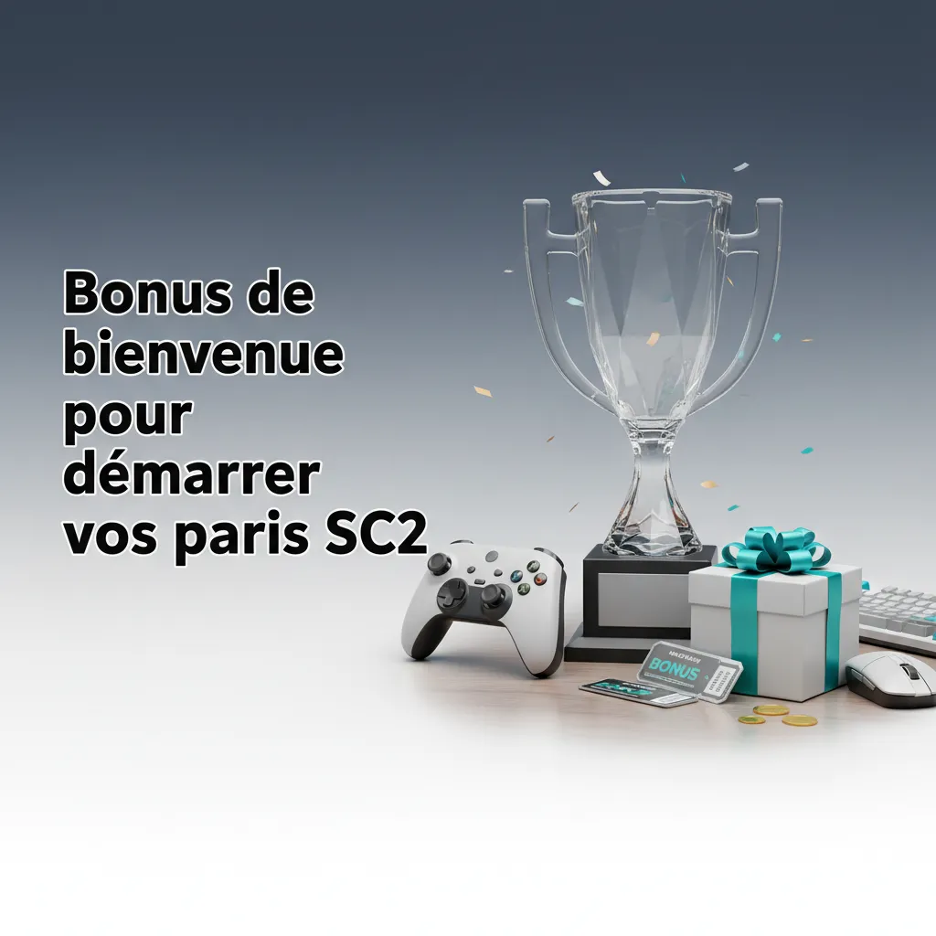 Bannière promo: bonus de bienvenue 200 % jusqu’à 130 000 XOF pour parier sur StarCraft II, bouton « Réclamer le bonus ».