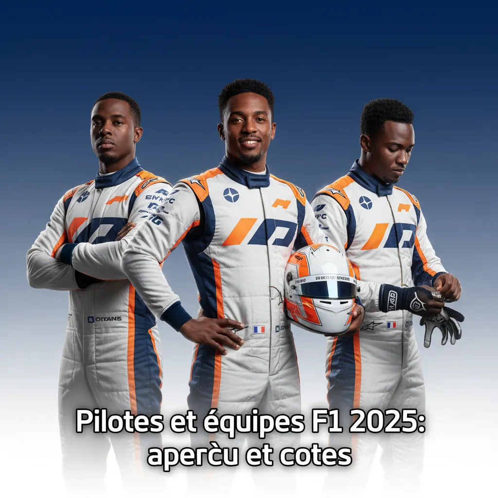 Tableau F1 2025: équipes et pilotes (Leclerc/Hamilton, Verstappen/Pérez, Norris/Piastri…), cotes titre en direct.