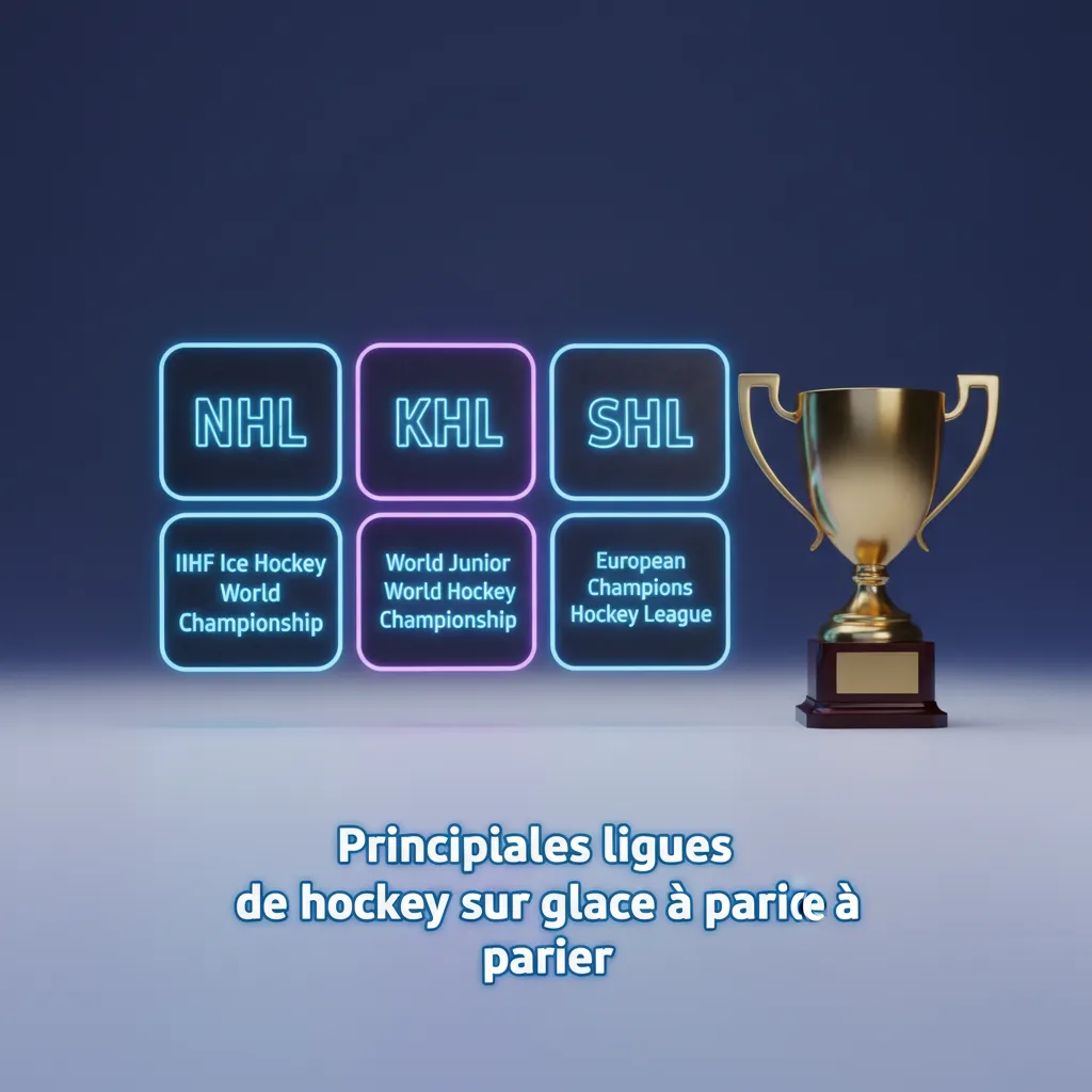Infographie des principales ligues de hockey sur glace: NHL, KHL, CHL, SHL, Liiga, Ligue Magnus et Mondiaux IIHF