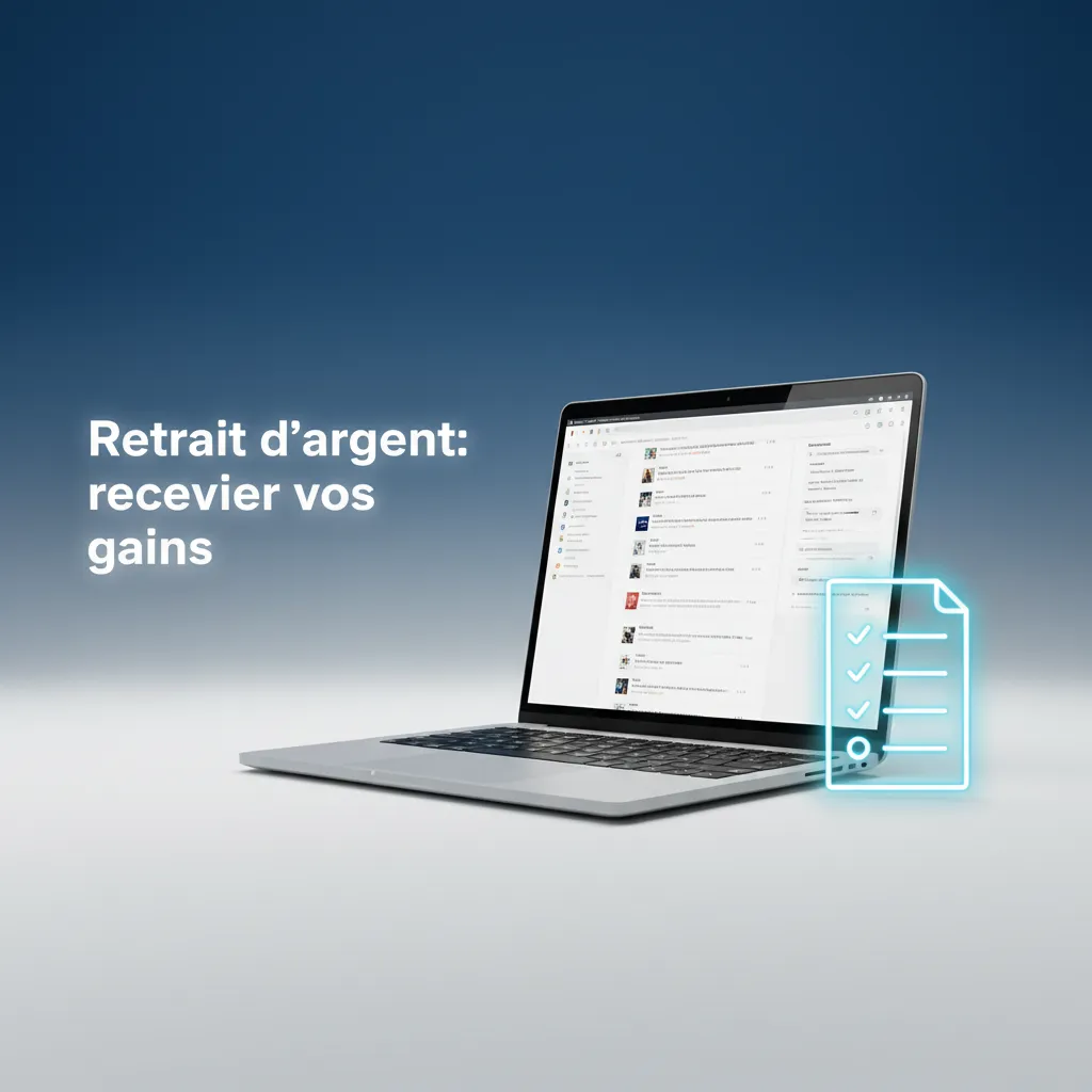 Écran de retrait en XOF: choix de méthode, montant, confirmation, 2FA/KYC et suivi du statut.