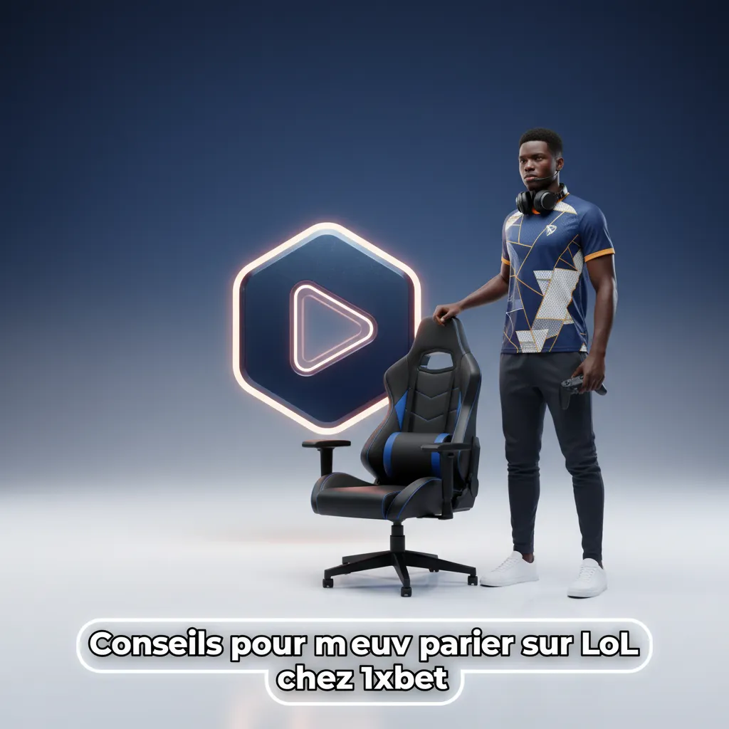 Infographie de conseils de paris LoL chez 1xBet: bankroll, forme, patchs, draft, rosters, formats, cotes, live, limites.