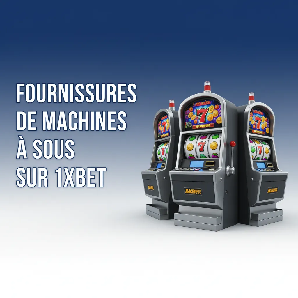 Infographie des fournisseurs de machines à sous sur 1xBet: Pragmatic 300+, Play’n GO 250+, NetEnt 200+, 120+ fournisseurs.