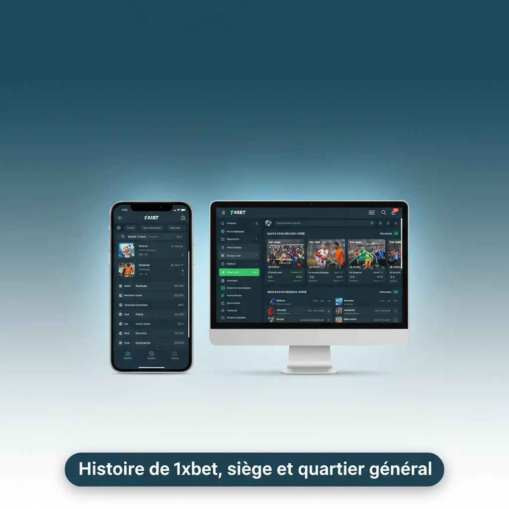 Infographie 1xbet: histoire dès 2007, licence Curaçao, siège Limassol, bureaux tech globaux, promo via partenariats sportifs.