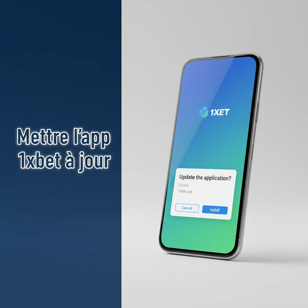 App 1xbet sur smartphone, mises à jour automatiques, toujours la dernière version à l’ouverture.